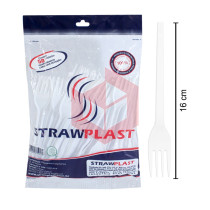 Garfo Straw/GSB502 refeição branco c/50un
