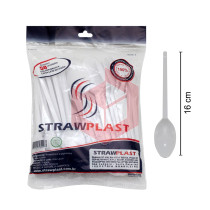Colher Straw csb602 refeição branca c/50un