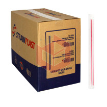 Canudo Straw CS311 rígido 21cmx8mm listrado sachê c/2000un 