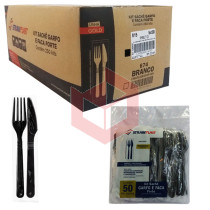 Kit Straw 815 garfo e faca forte preto 5x50kits