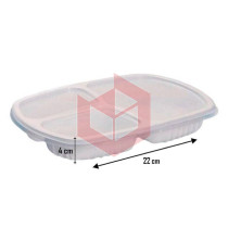 Bandeja plástica G331 3 divisórias 850ml c/tampa Galvanotek c/100un