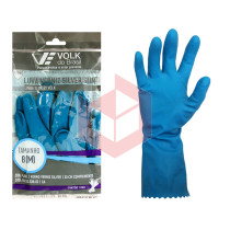 Luva azul média slim verniz silver Volk