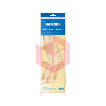 Luva bege extra grande ranhurada handex latex Longaflex