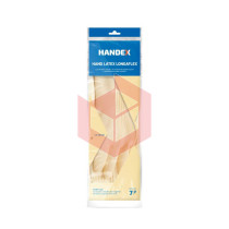 Luva bege pequena ranhurada handex latex Longaflex