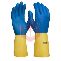 Luva bicolor hand latex neoprene media Handex