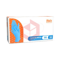 Luva nitrilo azul sem po GG Medix c/100un  