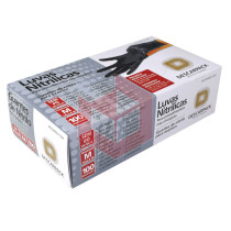 Luva nitrilo preta sem pó media Descarpack c/100un