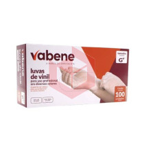 Luva vinil sem pó grande Vabene c/100un