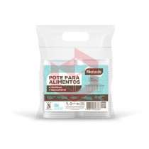 Pote retangular com tampa articulada 500ml Rioplastic c/24un