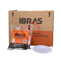 Prato Ibras branco 15cm raso 100x10un 