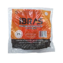 Prato Ibras branco 15cm raso c/10un 