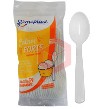 Colher Straw 210 CSB606 forte branca c/50un