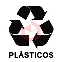 Adesivo coleta seletiva vermelho plásticos S05