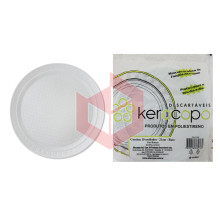 Prato Kerocopo branco 21cm raso c/10un