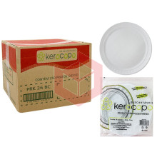 Prato Kerocopo branco 26cm raso 25x10un