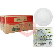Prato Kerocopo branco 18cm raso 50x10un