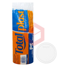 Tampa Totalplast transparente 200 250ml c/50un