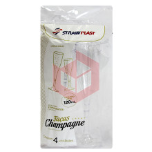 Taça champagne Straw 676 cristal 120ml c/4un