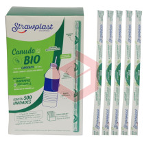 Canudo bio garrafa Straw 817 rígido 24cmx5mm c/500un