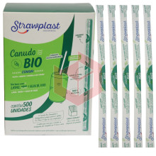Canudo bio comum Straw 816 rígido 19.5cmx5mm cristal c/500un