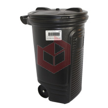Lixeira contentor 120l preto com tampa e roda Belosch