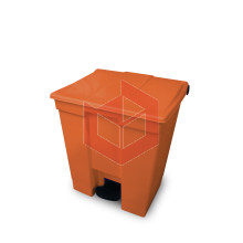 Lixeira com pedal 30l laranja Bralimpia CP3SLJ