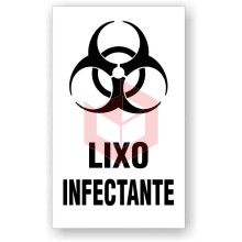 Adesivo coleta seletiva branco infectante S5I 