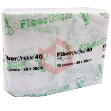 Wipes Fiberunique 40 branco e verde 30x38cm c/50un
