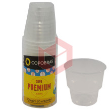 Copo Copobras premium PP 200ml CPT201 c/20un 
