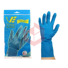 Luva azul média verniz silver Volk