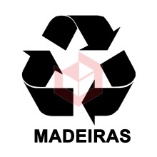 Adesivo coleta seletiva preto madeiras S05