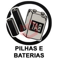 Adesivo coleta seletiva laranja pilhas e baterias S5PB