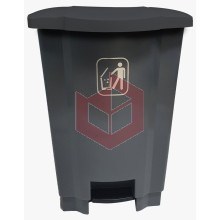 Lixeira com pedal 50l cinza Nycol