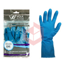 Luva azul média slim verniz silver Volk