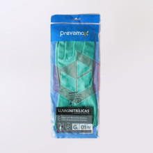 Luva verde nitrilica grande com forro Prevemax