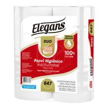 Papel higiênico Mili folha dupla Elegans Duo 8rlx250m R-647