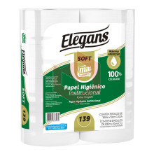 Papel higiênico Mili folha simples Elegans Soft 8x300m R-139
