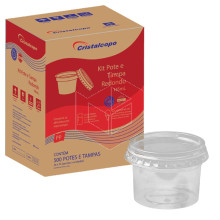 Pote redondo com tampa KP145CR 145ml Cristalcopo 20x25un