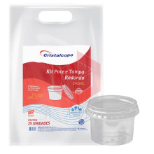 Pote redondo com tampa KP145CR 145ml Cristalcopo c/25un