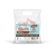 Pote retangular com tampa articulada 500ml Rioplastic c/24un