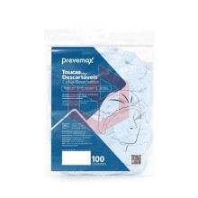 Touca descartável TNT branca Prevemax c/100un 