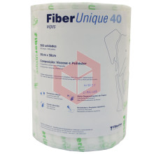 Wipes Fiberunique 40 branco e verde 30x34cm c/300un