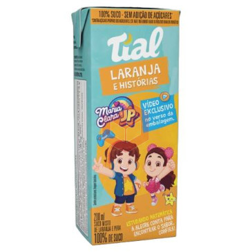Suco de laranja e pera 100% Tial 24x200ml  