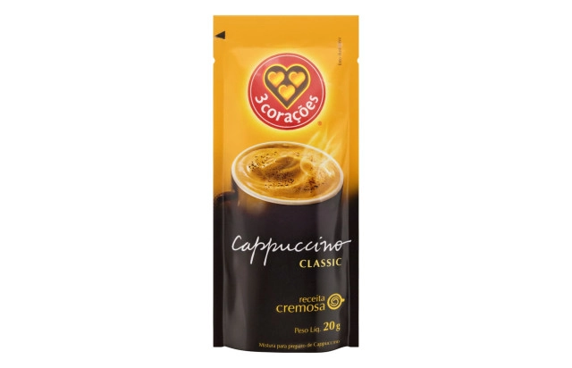 Cappuccino classic sache 3 coracoes 50x20g