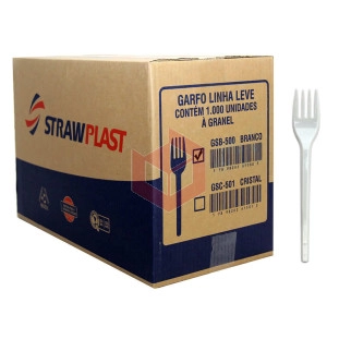Garfo Straw 149 gsb500 refeição branco c/1000un
