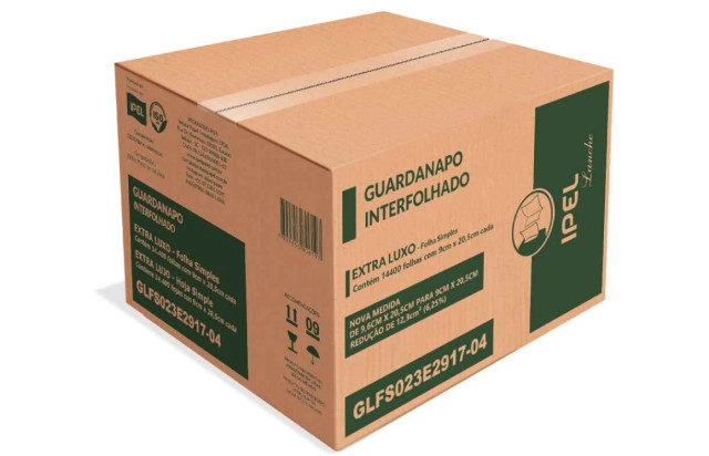 Guardanapo Indaial folha simples 9x20.5cm c/14400un  GLFS023E291704 