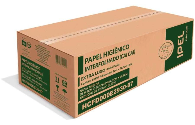 Papel higienico IPEL caicai folha dupla c/8000un HCFD000E2930-07