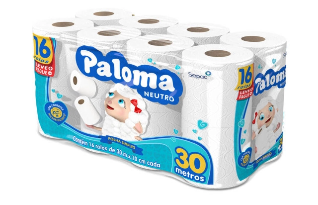 Papel higiênico Paloma folha simples 16rlx30m