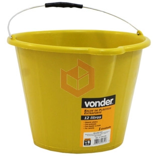 Balde plástico extra forte amarelo Vonder 12l