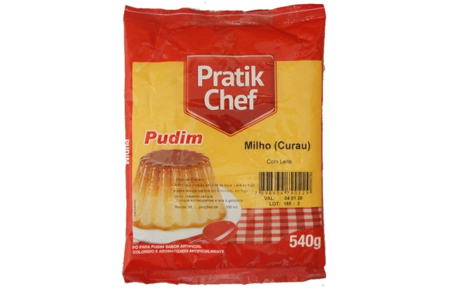 Pudim de milho curau com leite Pratik Chef 540g